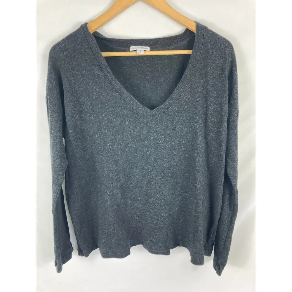 Standard James Perse V Neck Dark Grey Sweater Size 4 / XL
